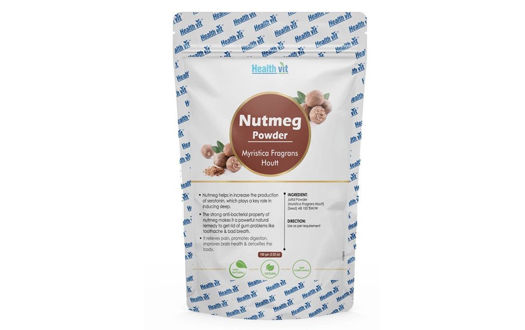 Health Vit Nutmeg Powder (Myristica Fragrans Houtt)   Pack  100 grams